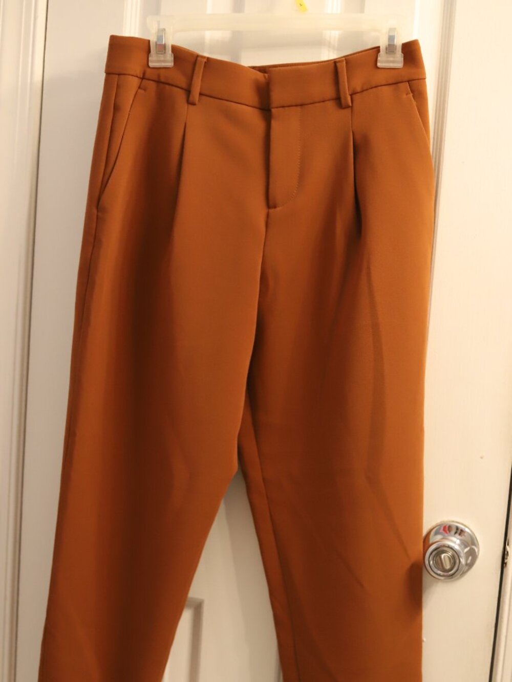 Banana Republic Women Pants Rusty Orange Cuffed Pleated Cropped High-Rise